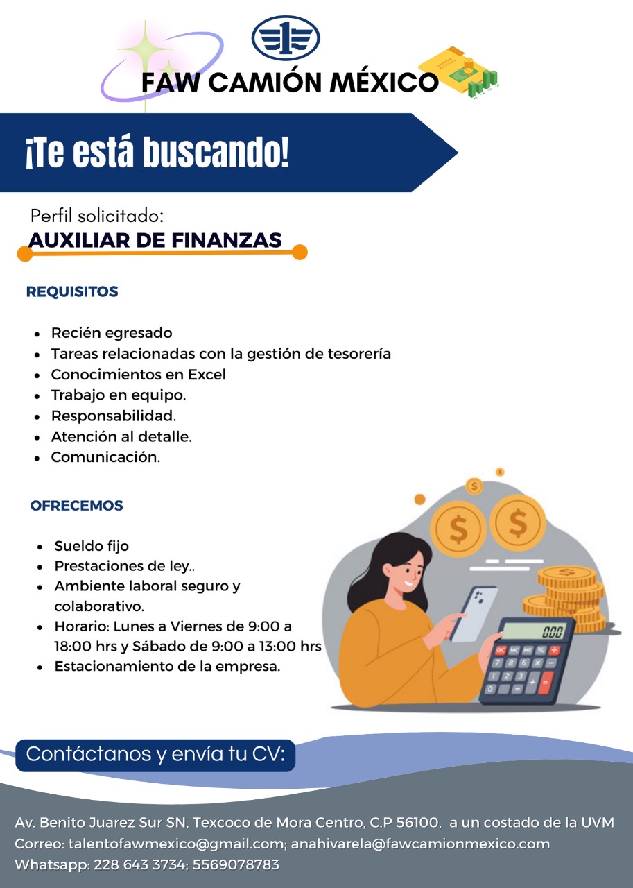 Auxiliar de Finanzas